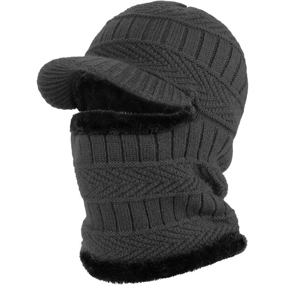 Winter Balaclava Thermal Beanie Hat with Neck Warmer for Skiing and Cycling - Picture 1 of 7